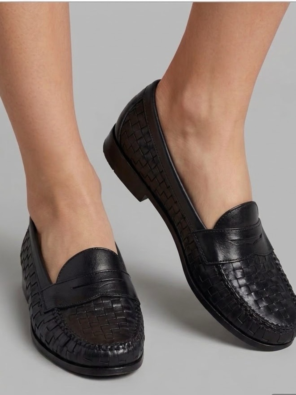 G.H. Bass & Co. Weejuns. Woven Leather Loafers Black US 9M